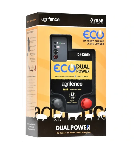Agrifence Dual Power Eco Energiser 5J DP1230e high power electric fence unit