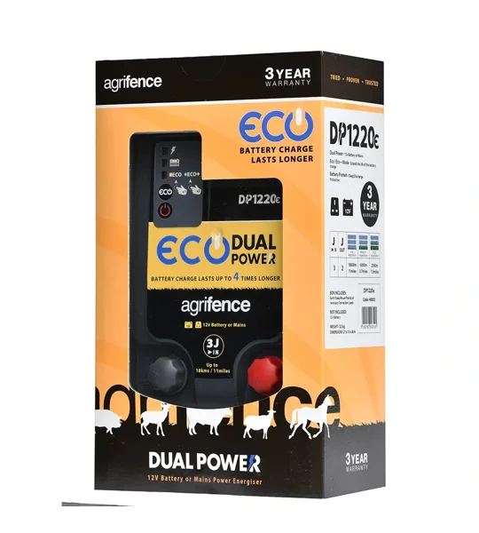 Agrifence Dual Power Eco Energiser 5J DP1230e high power electric fence unit
