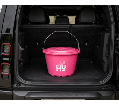 Hy Equestrian Bucket with Lid- Pink - 18 litre
