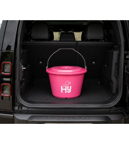 Hy Equestrian Bucket with Lid- Pink - 18 litre