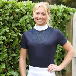 Hy Equestrian Lettie Show Shirt Navy
