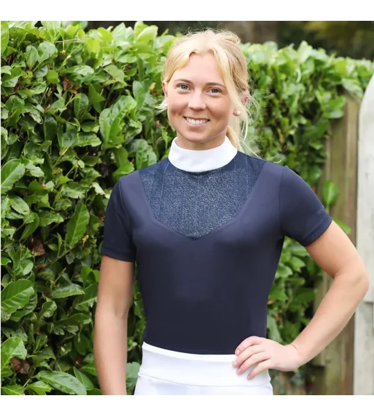Hy Equestrian Lettie Show Shirt Navy