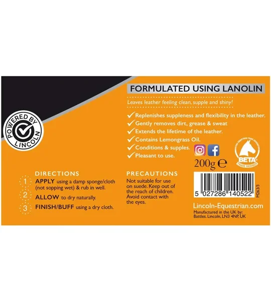 Lincoln Lanolised Leather Soap