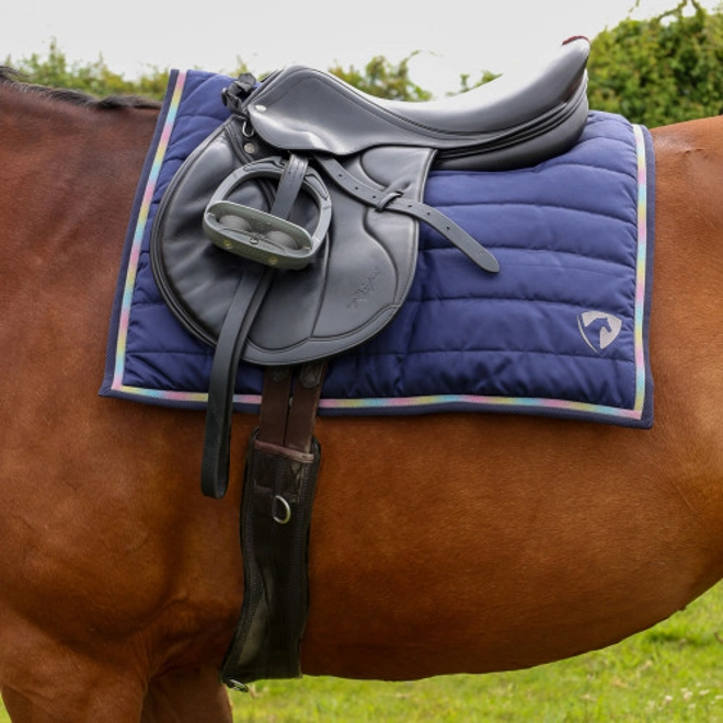 Additional Image for Hy Equestrian Mystic Comfort Pad - Navy/Rainbow Dust - One Size