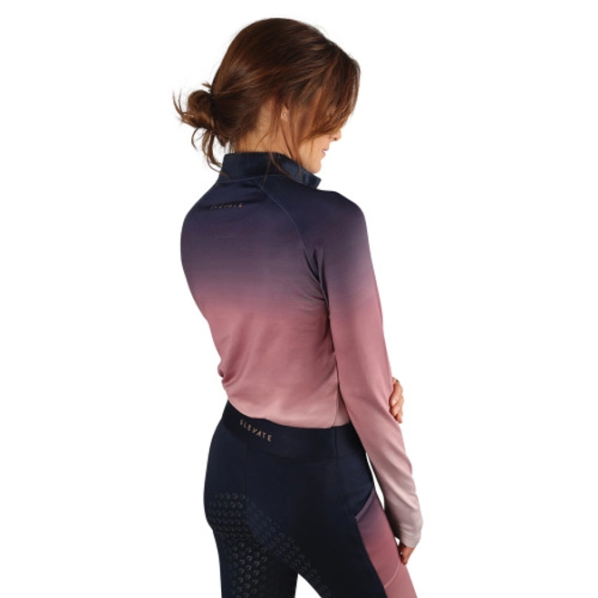Additional Image for Hy Equestrian Elevate Ombre Base Layer Navy/Rose