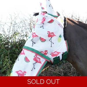 Hy Equestrian Flamingo Fly Mask with Ears and Detachable Nose