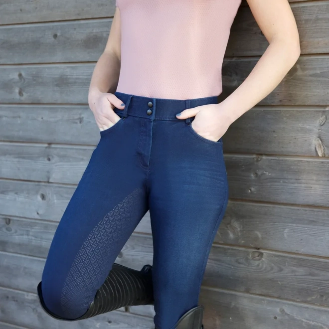 product Image for Hy Equestrian Elevate Denim Breeches  Dark Blue