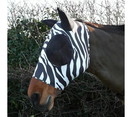 Hy Equestrian Lycra Zebra Print Fly Mask