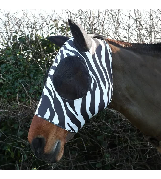 Hy Equestrian Lycra Zebra Print Fly Mask