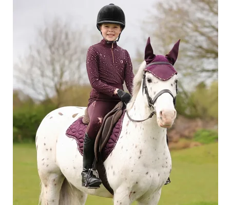 Hy Equestrian Enchanted Collection Fly Veil Plum/Rose Gold