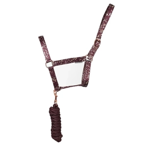Hy Equestrian Enchanted Collection Head Collar & Lead Rope  Plum/Rose Gold