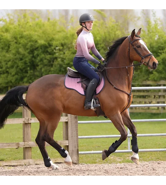 Hy Equestrian Elevate Saddle Pad Navy/Rose