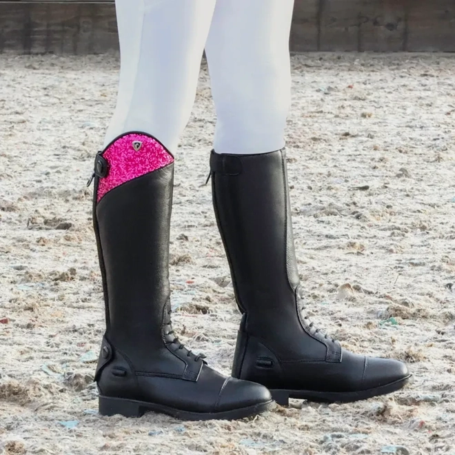 Additional Image for Hy Equestrian Eren Riding Boot   Black/Pink