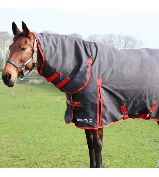 HyCONIC 200g Combi Turnout Rug Charcoal/Red