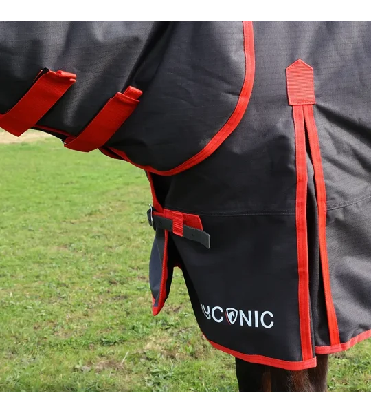 HyCONIC 200g Combi Turnout Rug Charcoal/Red