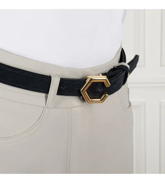 Coldstream Roxburgh Suede Belt Navy/Gold