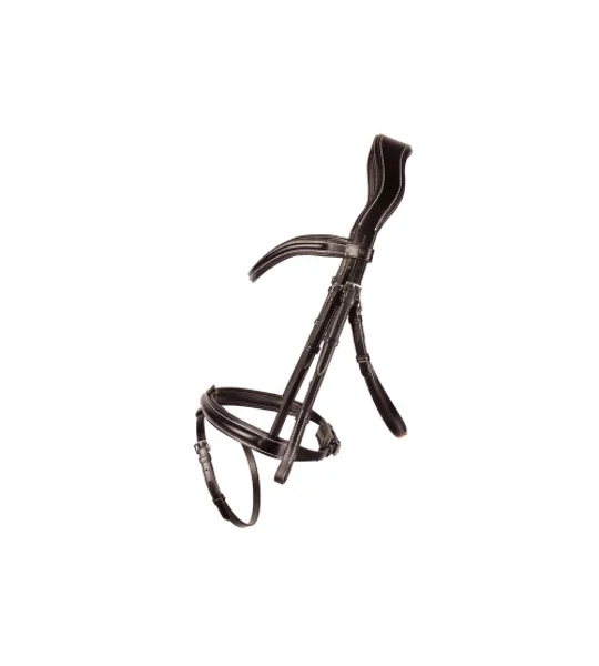 ProPresicce Pelle Flash Leather Bridle by Hy Equestrian Brown/Silver
