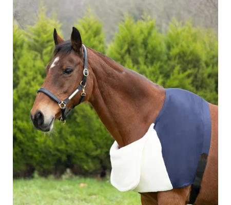 Hy Equestrian Lycra Flex Shoulder Vest with Faux Fur Bib Navy