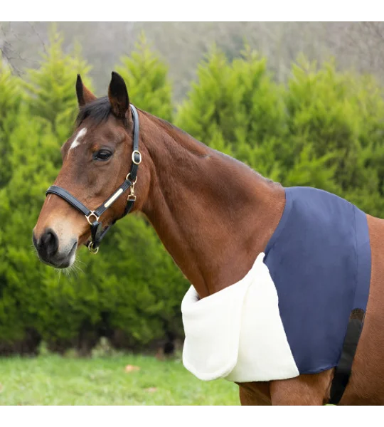 Hy Equestrian Lycra Flex Shoulder Vest with Faux Fur Bib Navy