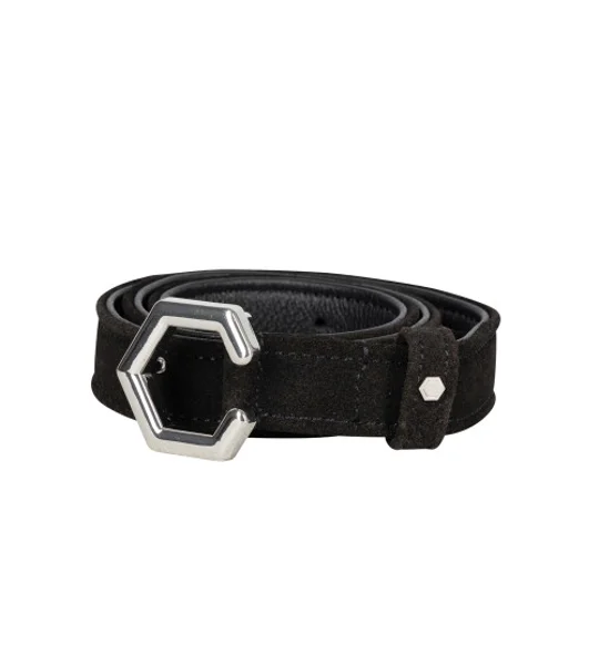 Coldstream Roxburgh Suede Belt Black/Silver