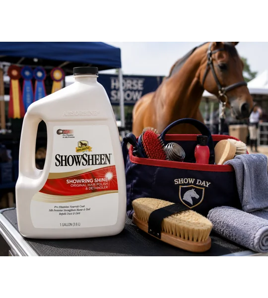 Absorbine ShowSheen Hair Polish 3.8L bulk refill bottle for equestrian yards