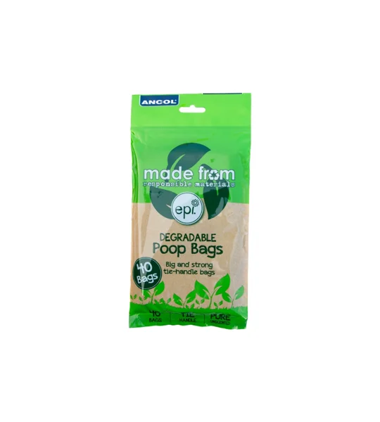 Ancol Made From Degradable Flat Pack Poop Bags - 40 Bags