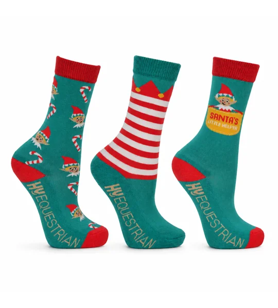 Hy Equestrian - Children’s Elf Socks (Pack of 3) Child 8-12