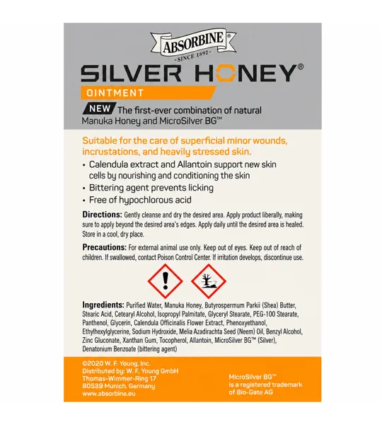 Absorbine Silver Honey Rapid Wound Repair Ointment 2oz horse care product