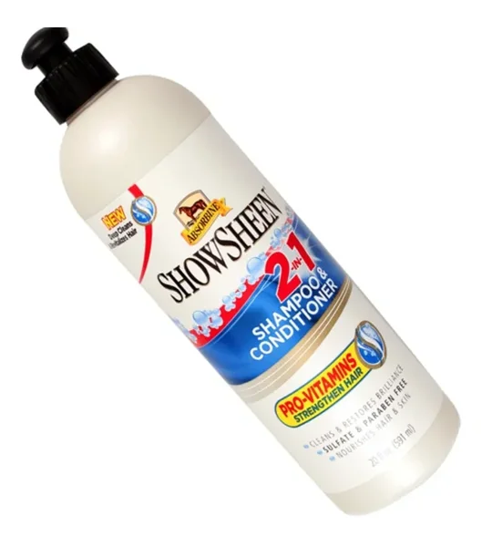 Absorbine ShowSheen 2-in-1 Shampoo and Conditioner 591ml squeeze bottle