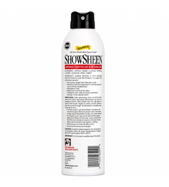 Absorbine ShowSheen Finishing Mist 444ml continuous spray bottle