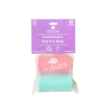 Adios Clipstrip Refill Poo Bags Rainbow - 2 Rolls (30 Bags)