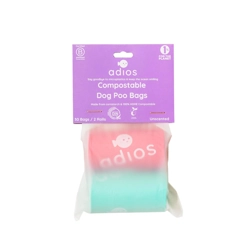 Adios Clipstrip Refill Poo Bags Rainbow - 2 Rolls (30 Bags)