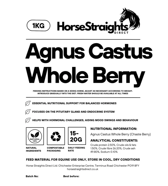 Horse Straights Direct Agnus Castus Whole Berry - 1 Kg