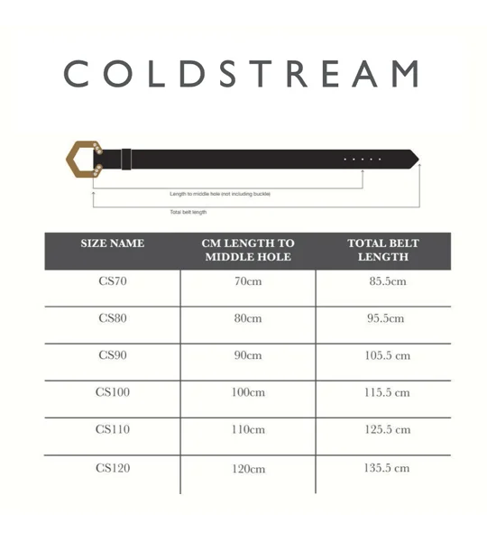 Coldstream Hutton Diamante Leather Belt Black/Gold