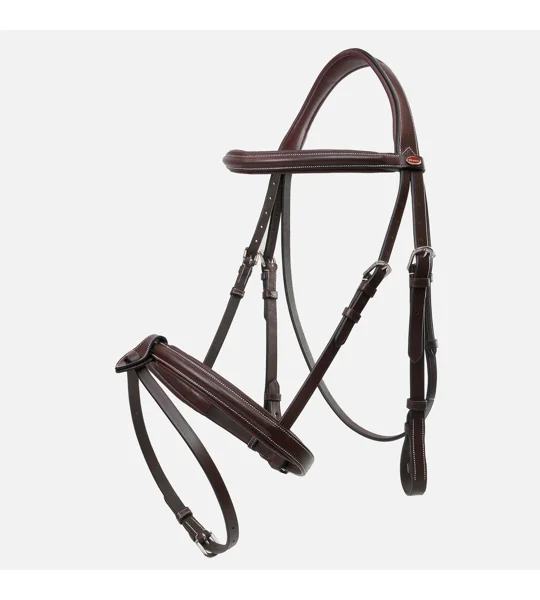 Whitaker BR051A Eastwood Raised Flash Bridle with Reins Light Havana