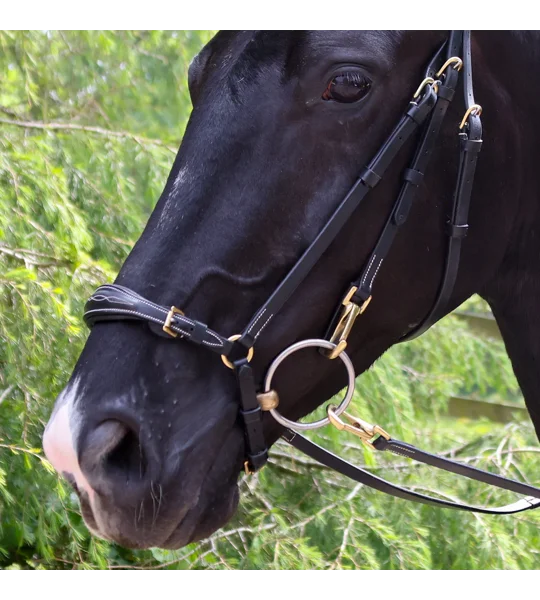 Whitaker BR102 Rome Drop Nose Bridle with Reins Black