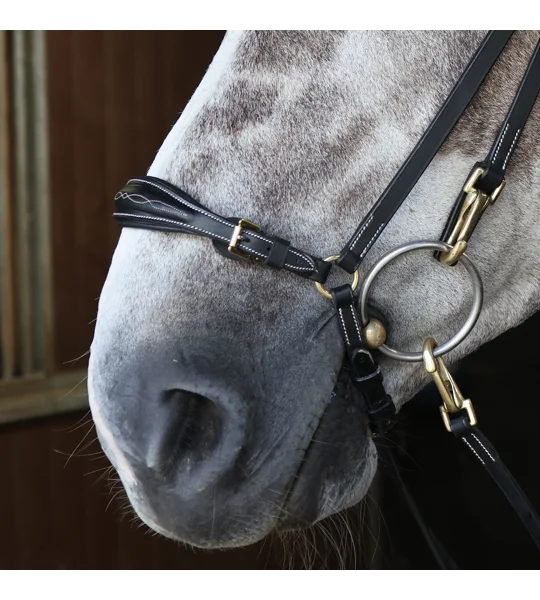Whitaker BR102 Rome Drop Nose Bridle with Reins Black