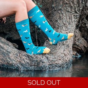 Bartleby Funky Welly Socks Ladies Doggy Diva - Size 4 - 8