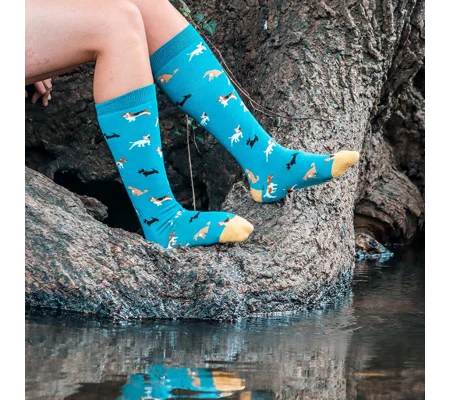 Bartleby Funky Welly Socks Ladies Doggy Diva - Size 4 - 8