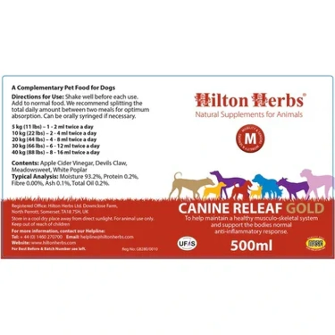 Additional Image for Hilton Herbs Canine Releaf 500ml