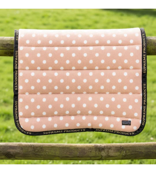 Supreme Products Dotty Fleece Saddle Pad Luxurious Latte
