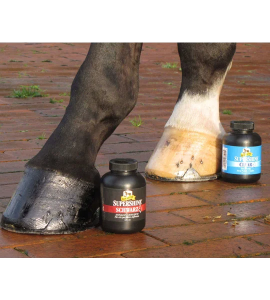 Absorbine SuperShine Hoof Polish Black 237ml bottle with dauber applicator