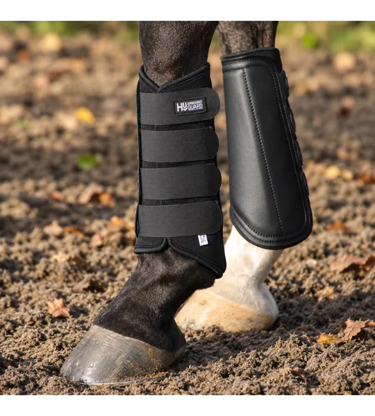 Hy Armoured Guard Neoprene Brushing Boots - Black/Black