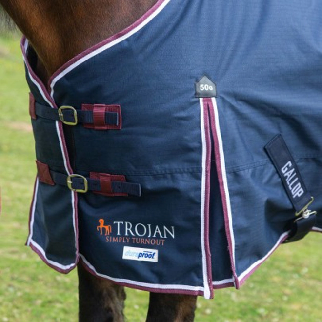 Additional Image for Gallop Trojan Duraproof 50g 5-Point Standard Neck Turnout Navy