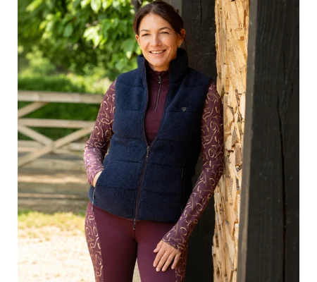 Hy Equestrian Elevate Heritage Teddy Fleece Gilet Navy