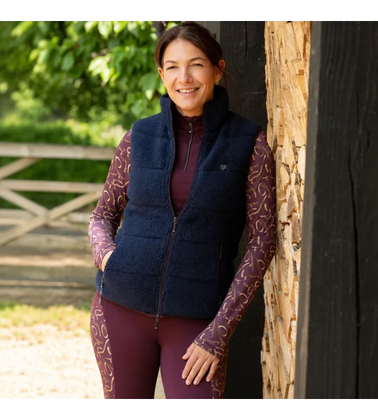 Hy Equestrian Elevate Heritage Teddy Fleece Gilet Navy