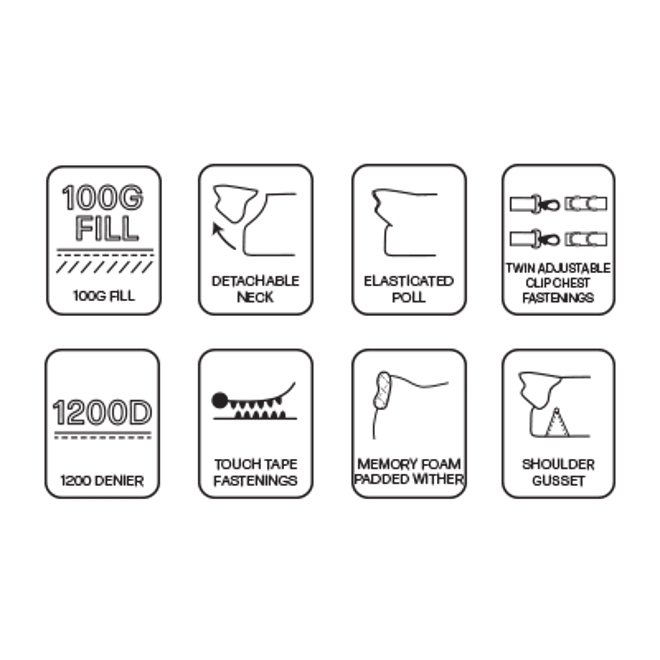 Additional Image for DefenceX Shield 100g Turnout Rug with Detachable Neck Purple