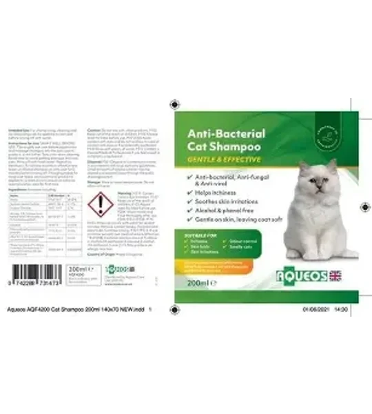 Aqueos Anti-Bacterial Cat Shampoo