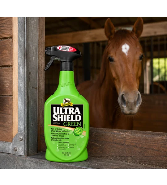 Absorbine UltraShield Green 946ml natural fly repellent trigger spray bottle