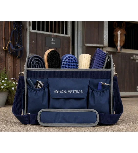 Hy Equestrian Accessories Grooming Bag - Navy/Grey